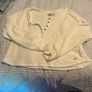 hollister size M soft cream henley sweater